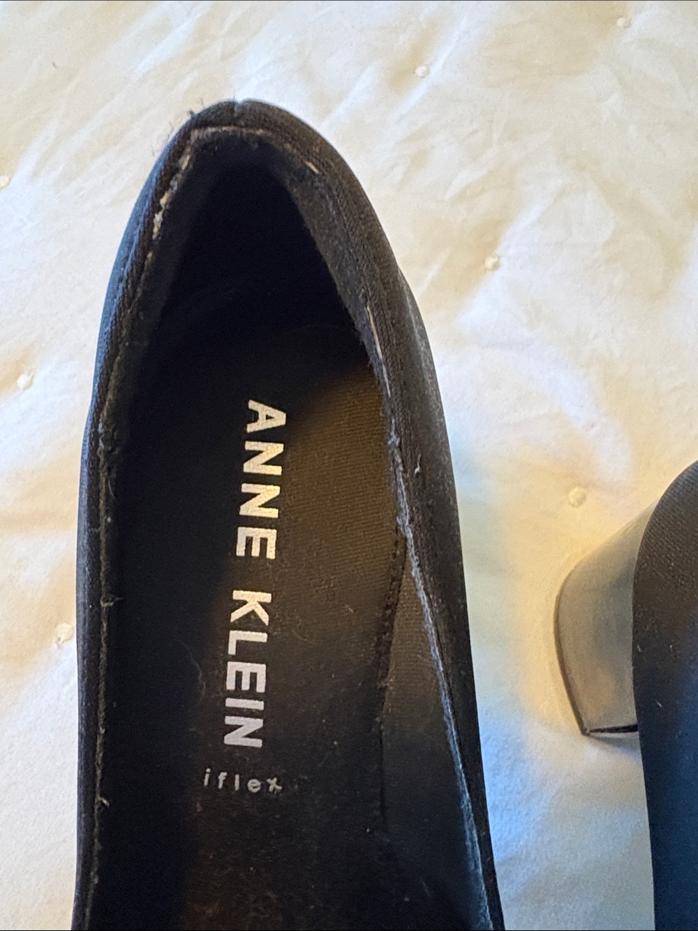 Anne Klein “I flex” Black Square-Toe Loafers with Decorative Buckle - Picture 2 of 12
